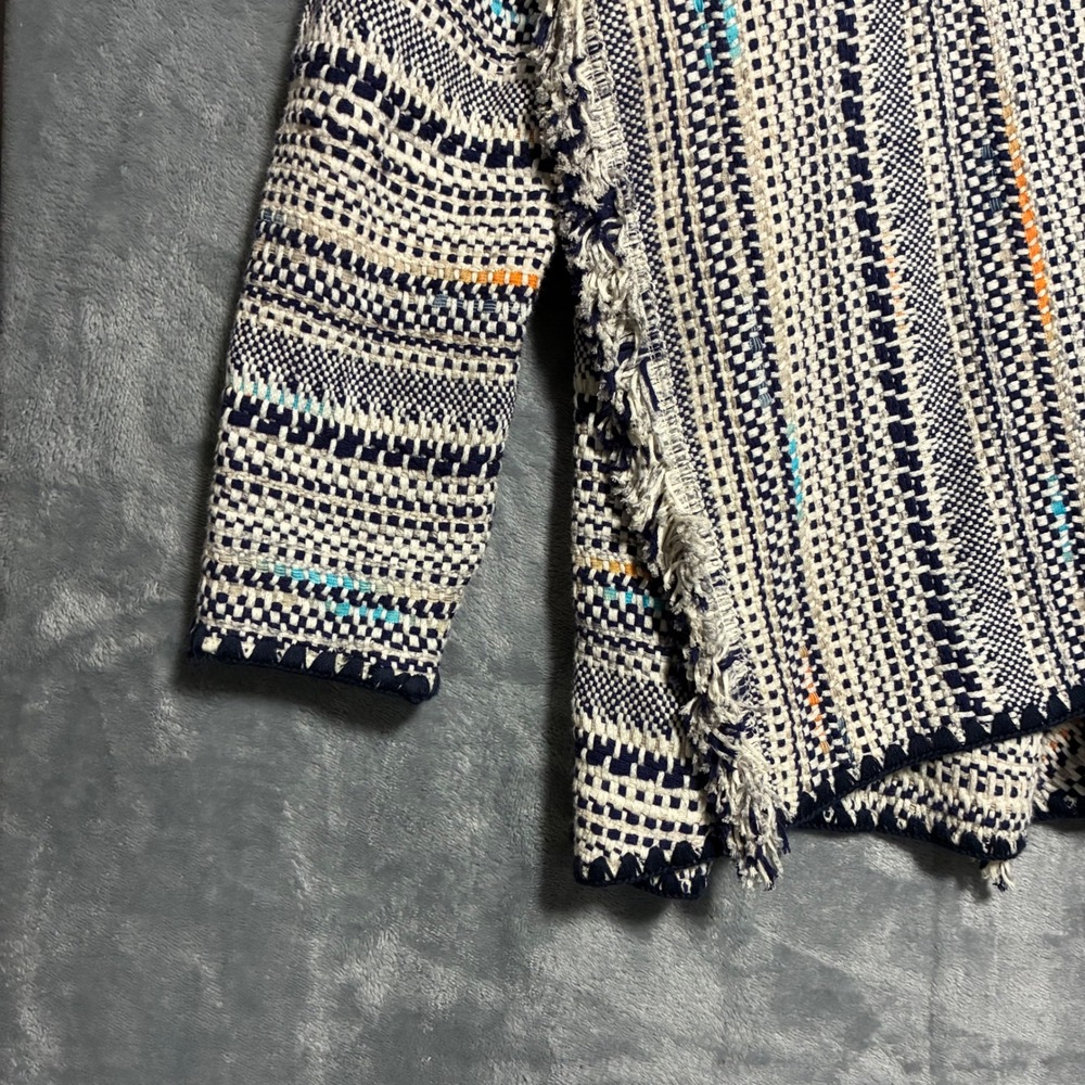 Lucky Brand Pottery Open Front Fringe Knit Cardigan Sweater Women's‎ S - Picture 4 of 9
